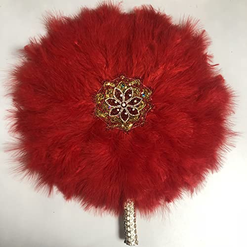 Luxury Handmade African Wedding Feather Fans - Custom DIY Handheld Dance Fans for Wedding Photo Props, Bridal Shower Gifts & Party Favors | Perfect for Cultural Celebrations, Photo Shoots & Special Events