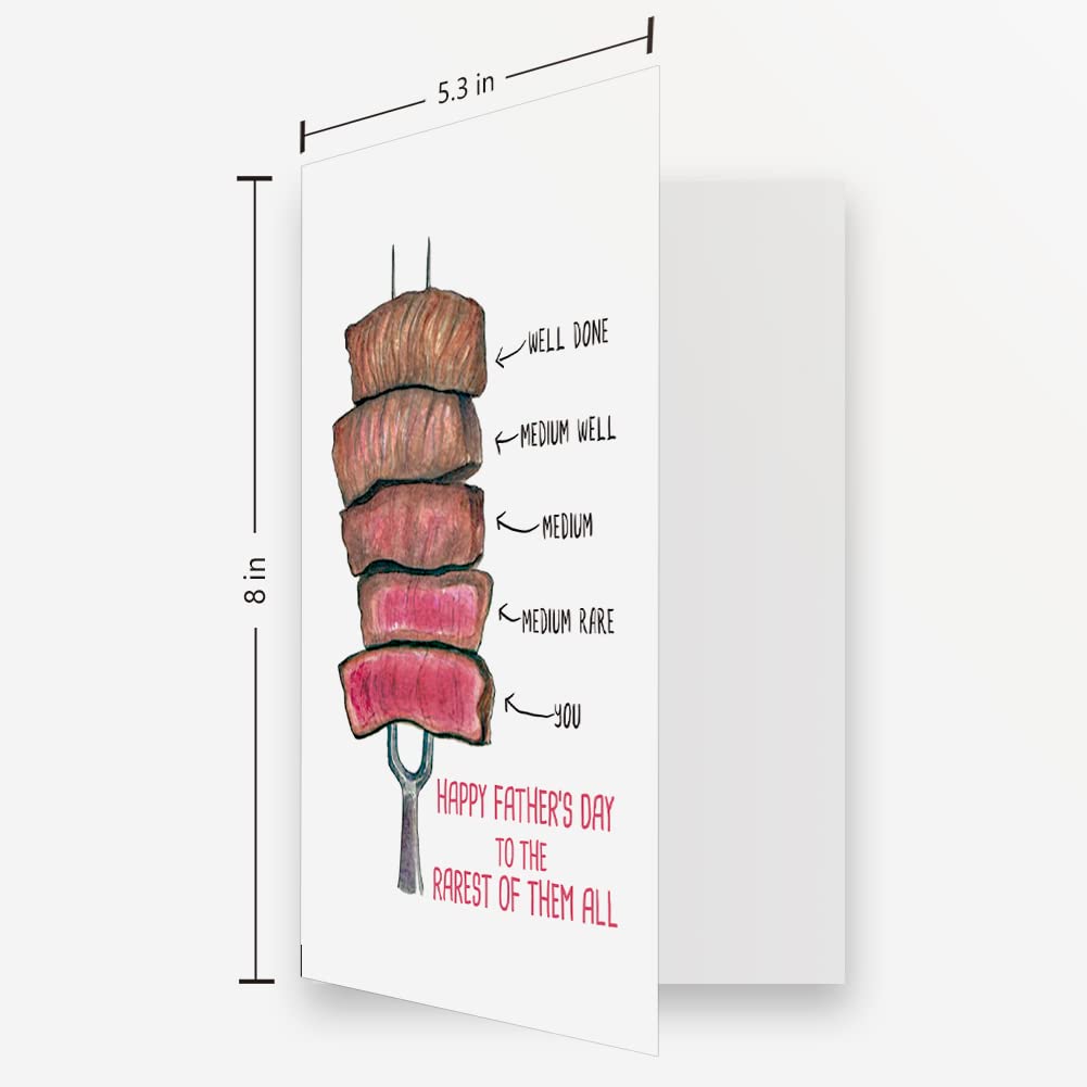 Funny Father's Day Card from Daughter or Son - Naughty Steak Sarcastic Birthday Greeting Card for Dad | Unique Blank Card for Daddy | Perfect for Father's Day, Birthday & Special Occasions
