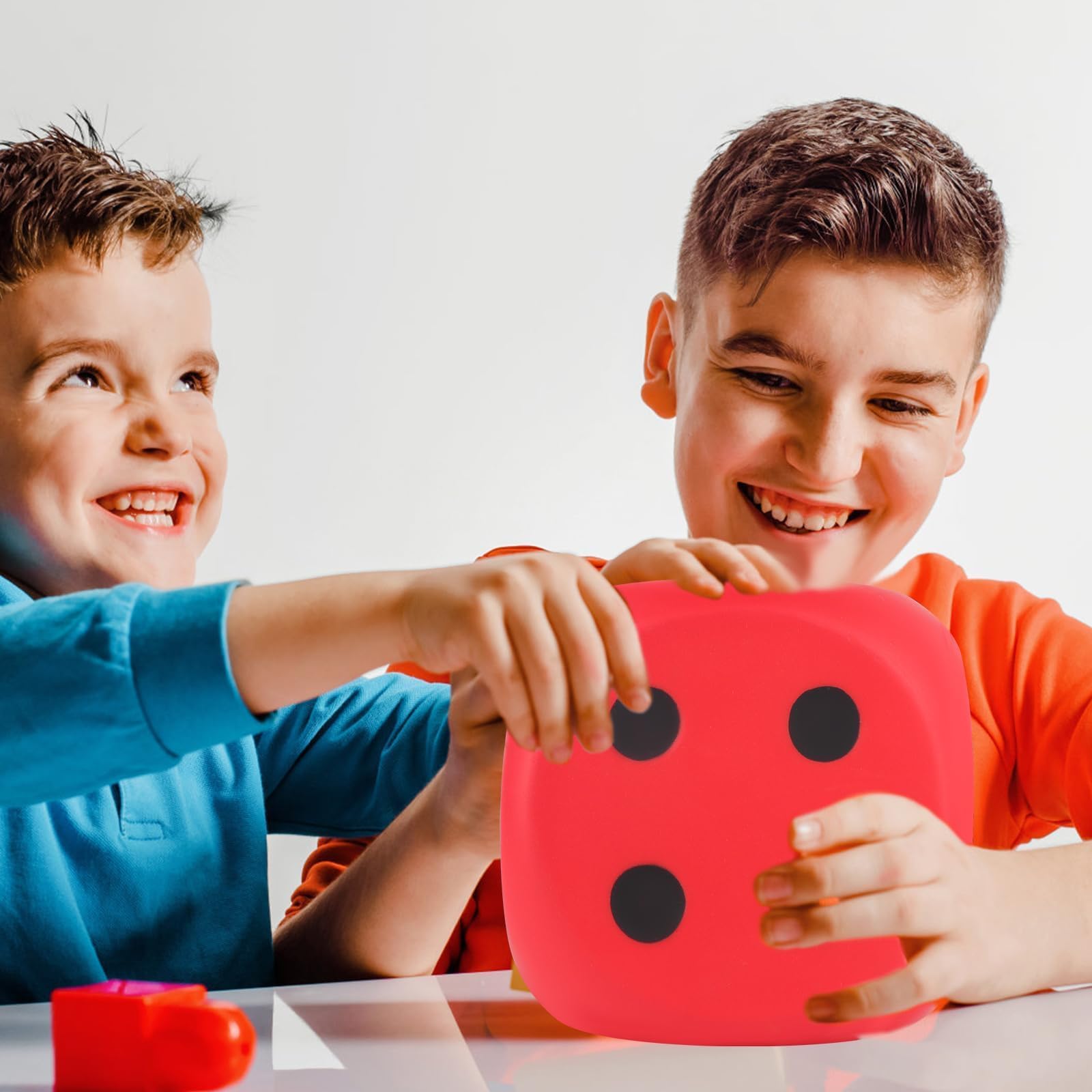 Anboor 5.9 Inch Large Foam Dice Squishies - Jumbo Squeeze Stress Relief Toys, Giant Dice Game Collection for Kids & Adults, Decorative Props for Parties & Home Decor (Red) - Perfect for Stress Relief, Classroom Rewards, and Game Night Fun