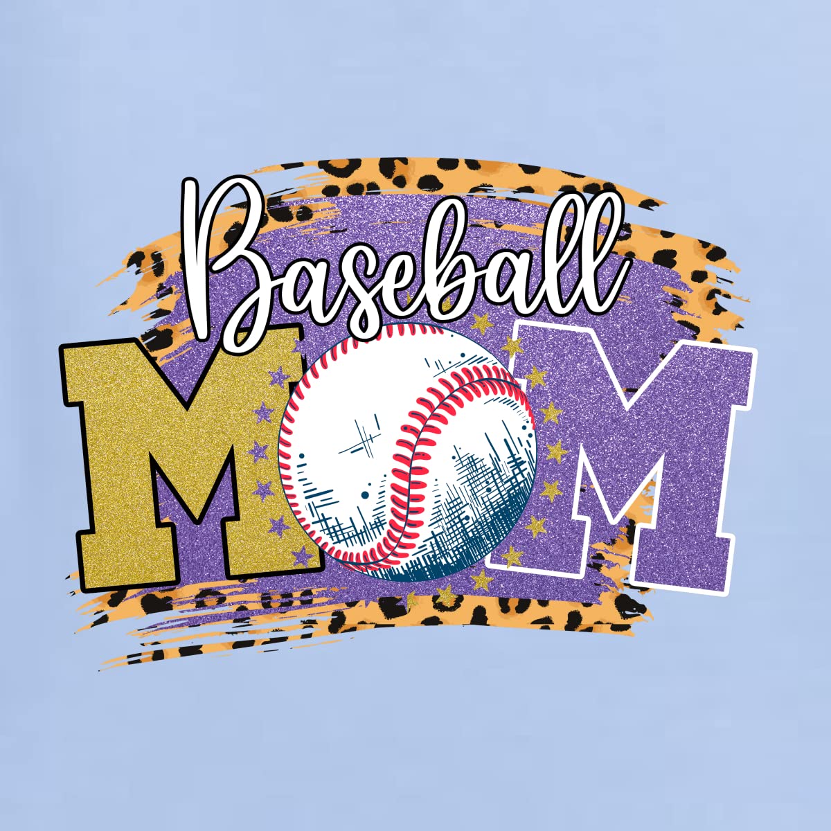 Cheetah Glitter Baseball Mom T-Shirt - Fun & Stylish Sports Tee for Baseball Moms - Perfect for Games, Practices & Team Spirit