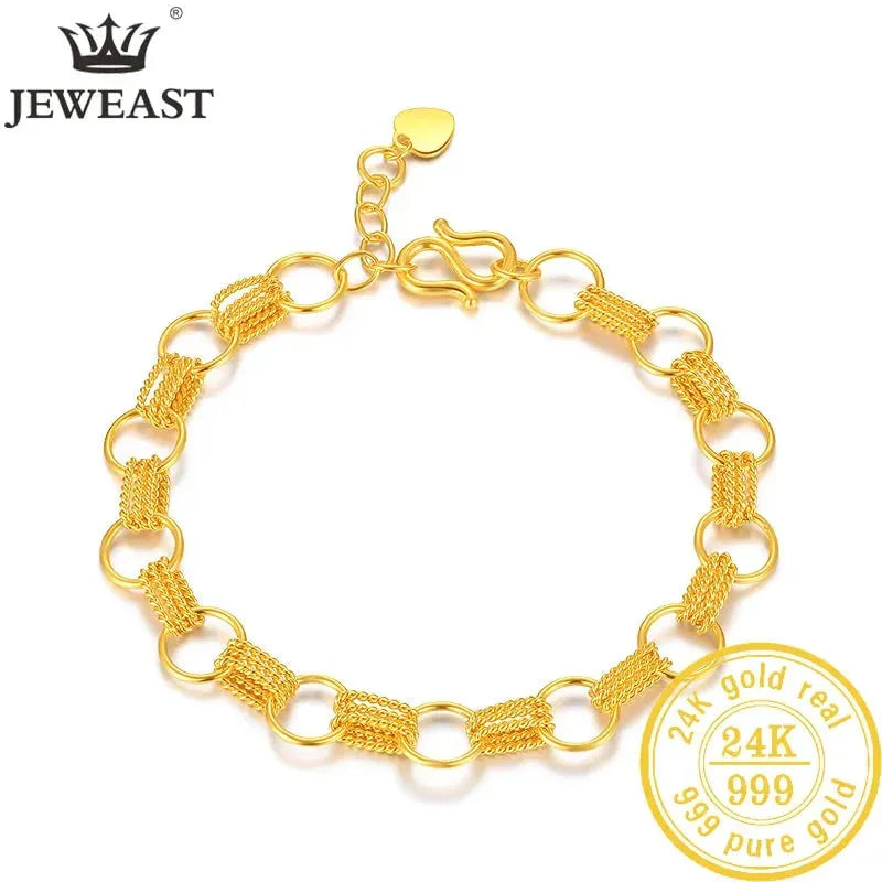 24K Pure Gold Bracelet - 999 Solid Real Gold Bangle with Elegant Butterfly Design | Trendy & Classic Jewelry for Women | Perfect for Gifts, Weddings & Special Occasions
