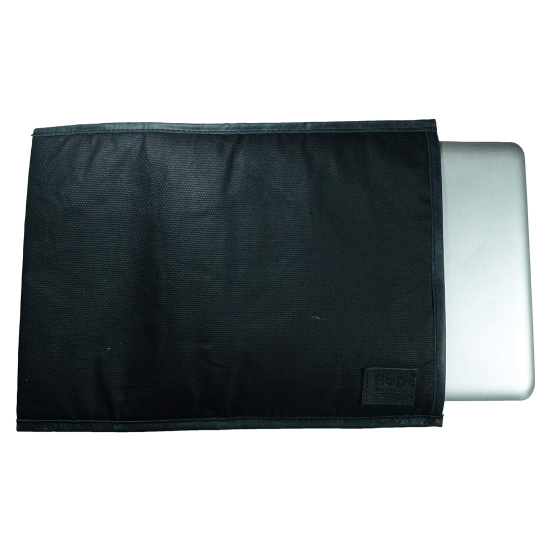 Hide & Drink Waxed Canvas Laptop Sleeve for MacBook Air/Pro 13 Inch (M1 Chip Compatible) - Handmade Charcoal Black Protective Case | Perfect for Office, Travel & School