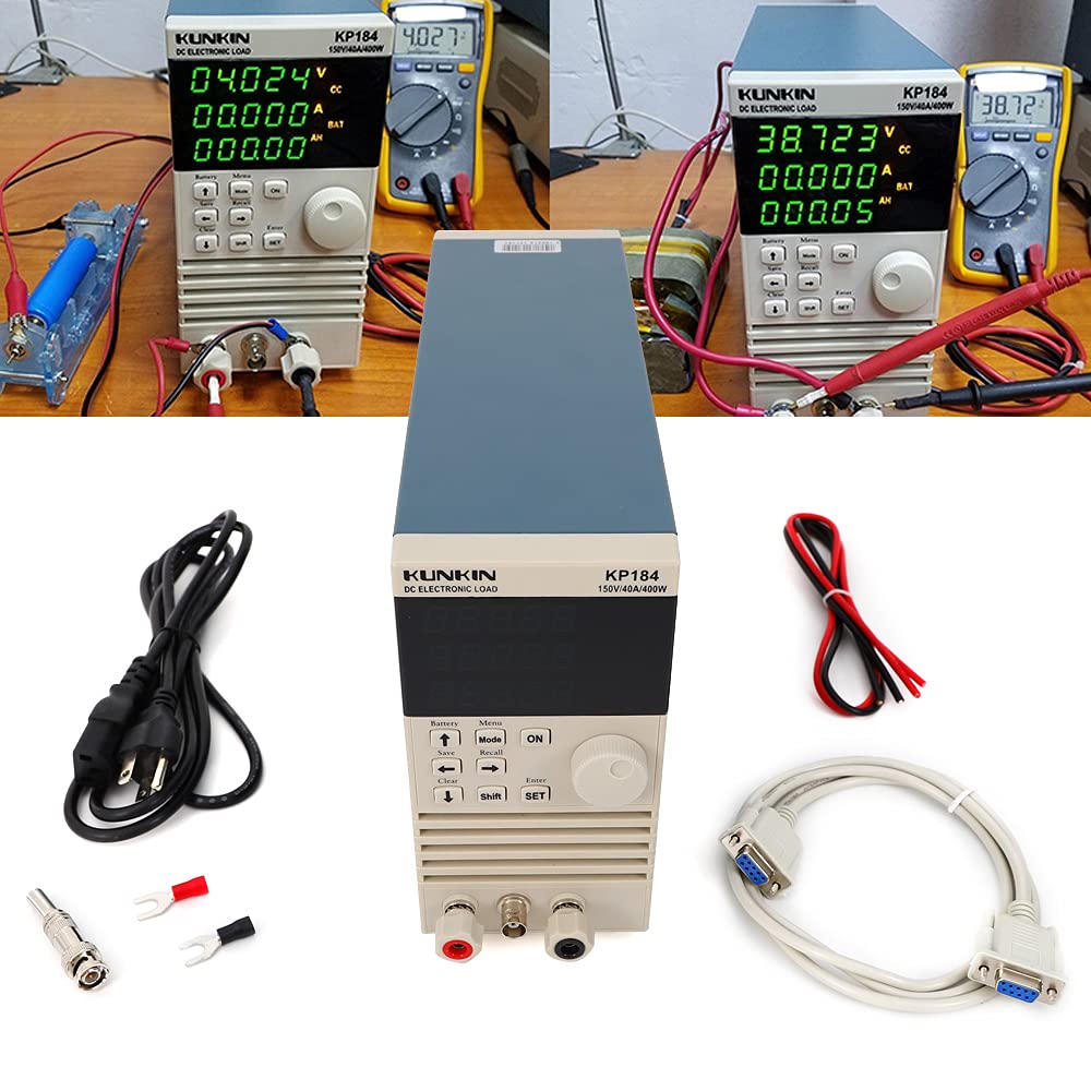 KP184 Programmable DC Electronic Load Tester - 400W, 0-150V, 0-40A - Single-Channel Battery Testing for Power Supplies, Solar Panels & EV Chargers