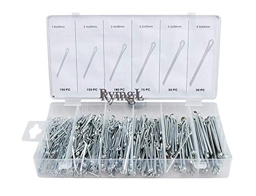 Ochoos 555Pcs Clevis Pin & Cotter Pin Assortment Kit - U-Shaped Hardware Repair Tool Set with Storage Box | Ideal for Automotive, Machinery, and DIY Home Repairs