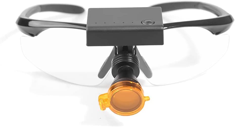 5W LED Dental Headlight with Glasses - All-in-One Optical Filter Set for Dental Loupes | Perfect for Dentists, Orthodontists & Oral Surgeons During Procedures