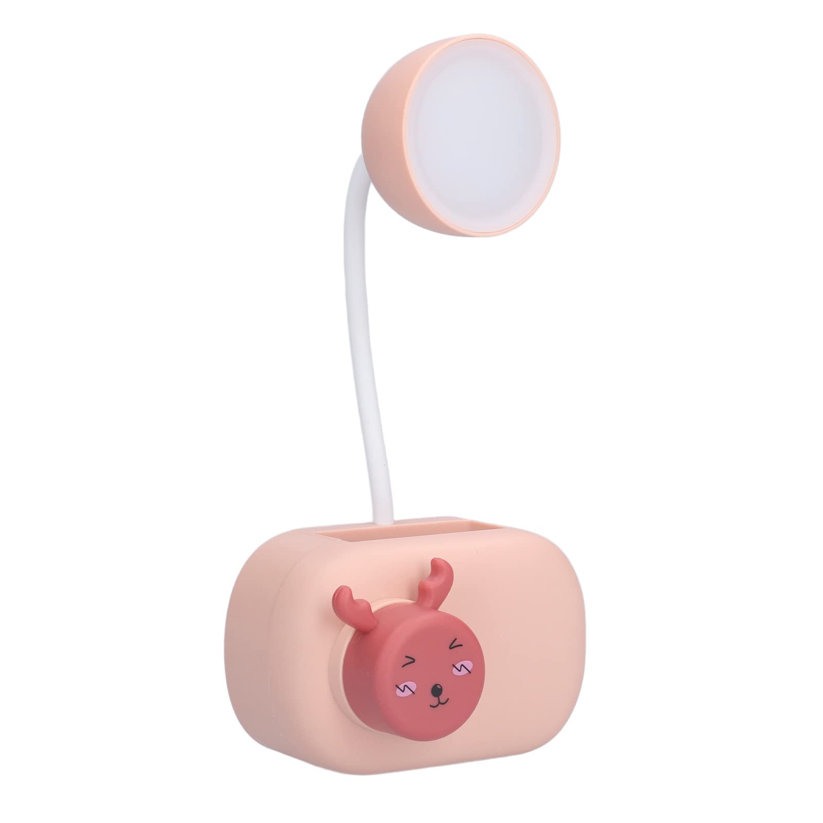 Cartoon Deer Desk Lamp - Flexible Adjustable LED Office Light for Study, Reading & Work - Pink Soft Hose Design for Home & Workspace