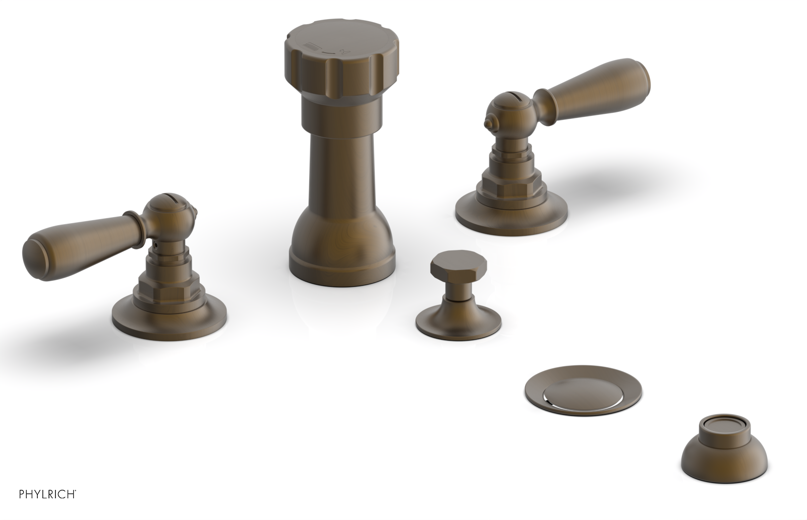 Jamestown Four Hole Bidet Faucet Set with Lever Handles - 165 61 - Modern Bathroom Upgrade for Hygiene & Comfort