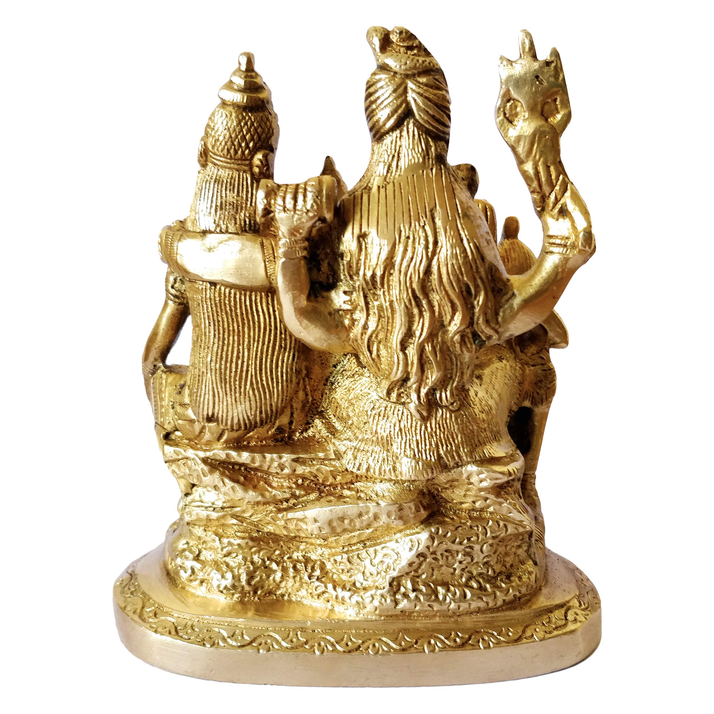 Handcrafted Brass Statue of Lord Shiva, MATA Parvati, Ganesha & Kartikeya - Hindu God Idol for Pooja Mandir, Home Decor & Spiritual Gifts - Perfect for Meditation, Worship & Indian Festival Celebrations