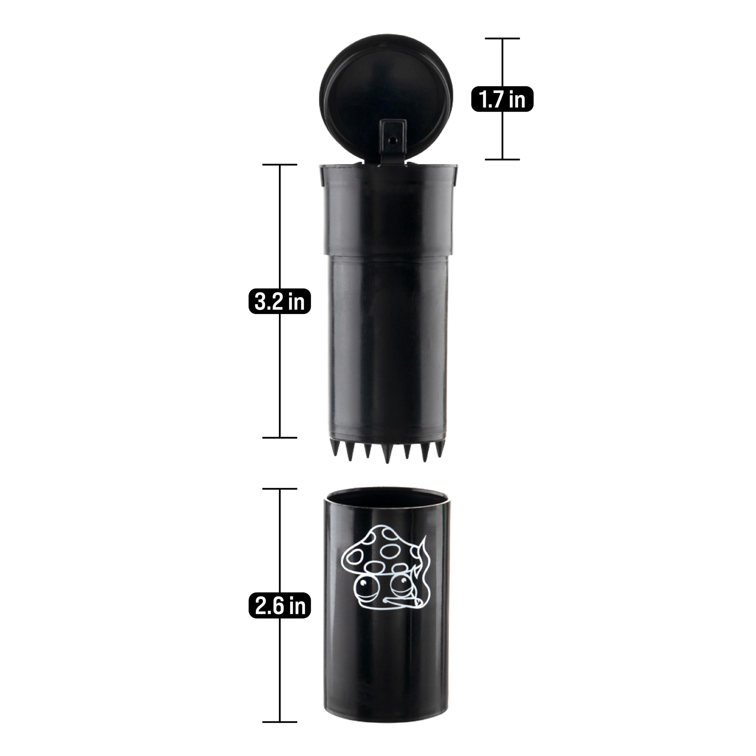 EZ SPLITZ 2-in-1 Herb Grinder & Storage Container - Extra Large Capacity for Herbs & Spices - Pop Art Edition (Black) - Perfect for Kitchen, Travel & Outdoor Activities