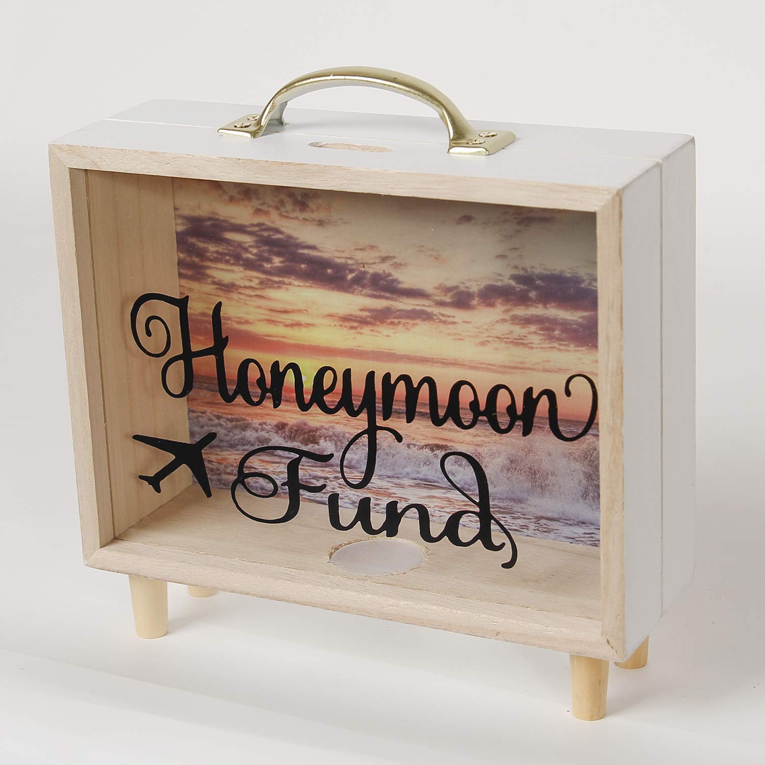 Premium Shadow Box Frame - Wooden Money Box for Wedding & Honeymoon Fund - Perfect for Anniversary Gifts, Baby Showers, and Memory Keepsakes