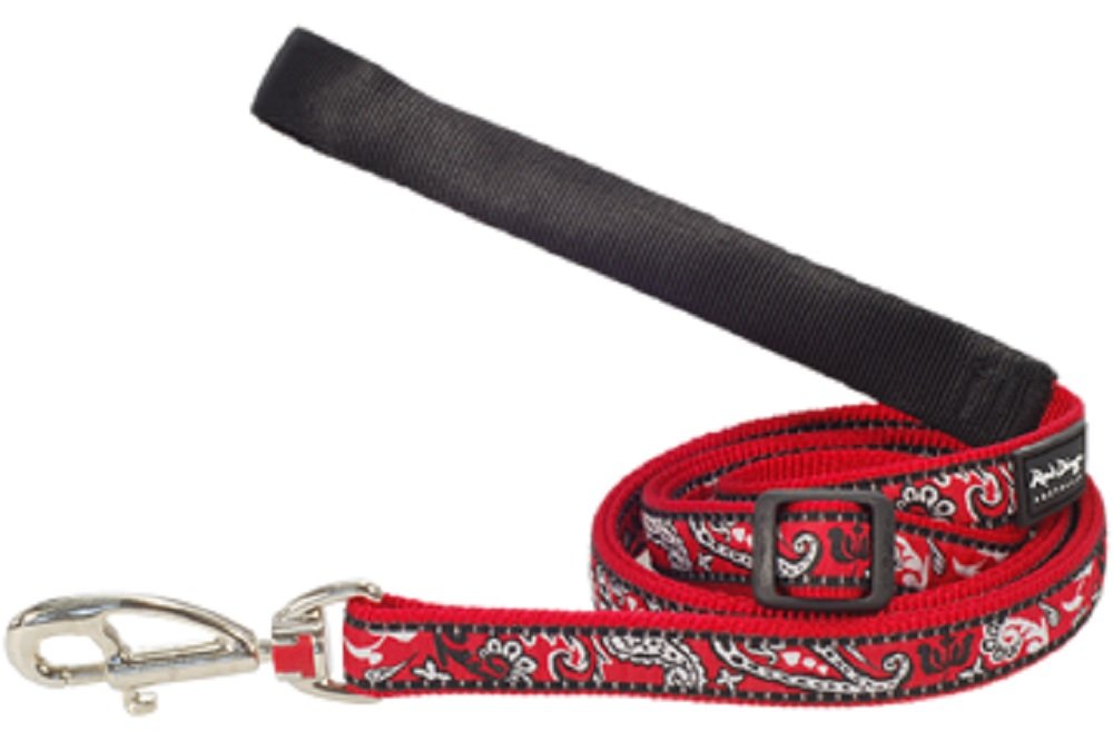 Red Dingo Designer Dog Leash - Large Size with Stylish Bandana Print (Red) - Perfect for Walking, Training & Outdoor Adventures with Your Pet
