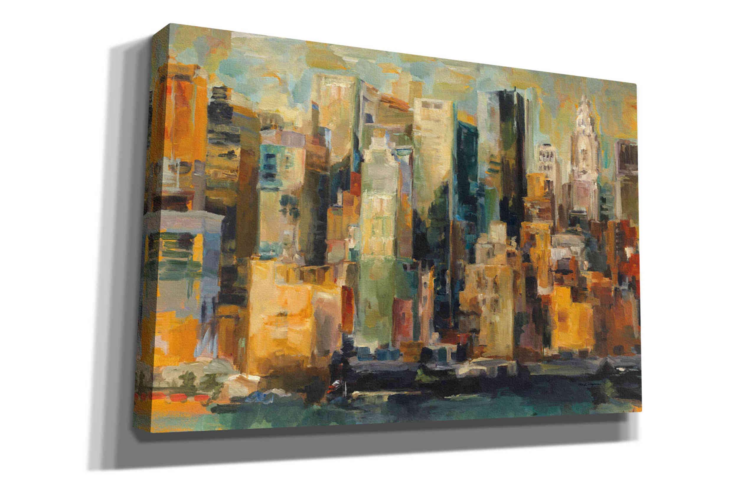 New York New York by Marilyn Hageman - Large 60x40 Inch Canvas Wall Art Print - Modern Cityscape Decor for Living Room, Office & Bedroom