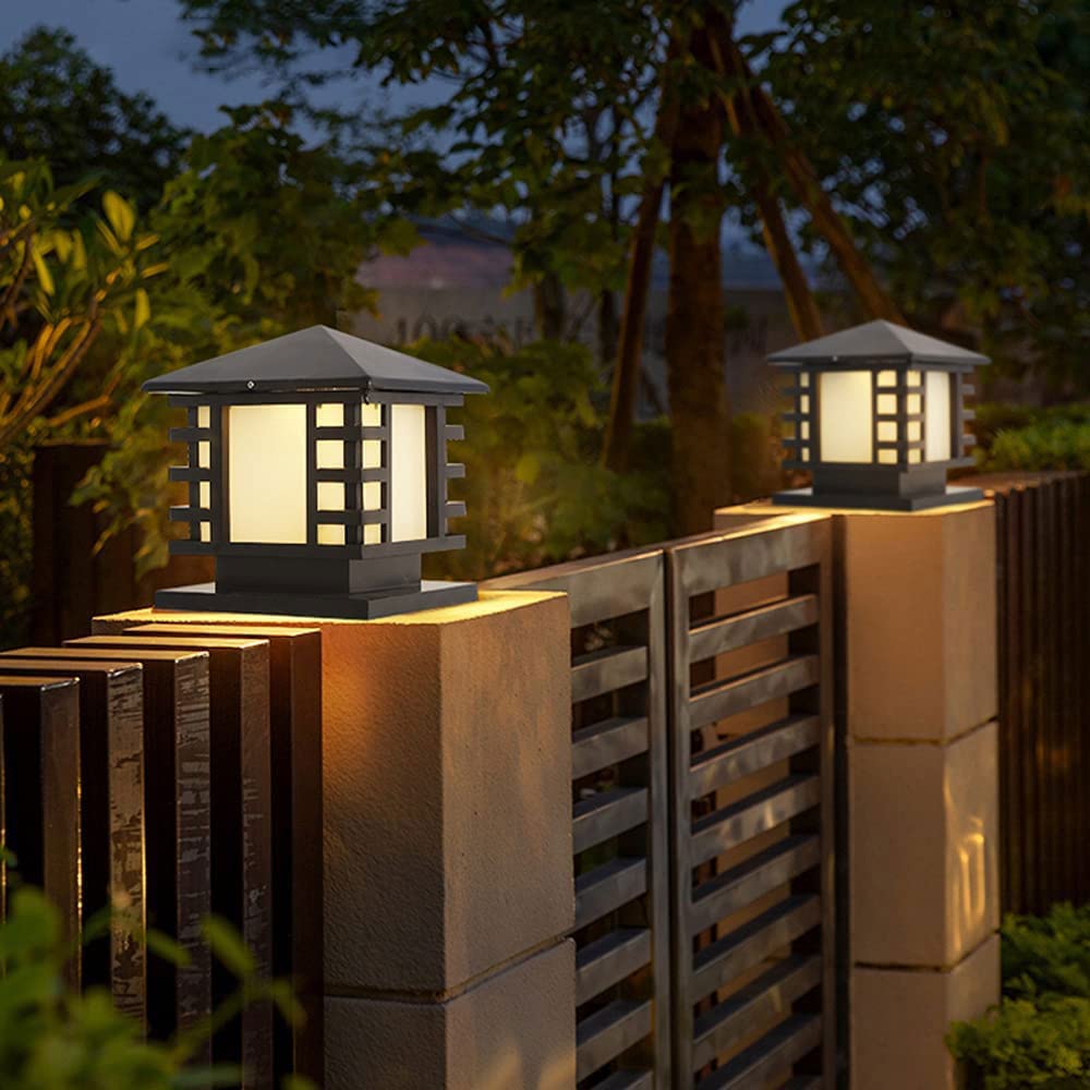 Waterproof Aluminium Glass Column Lights for Outdoor Garden Gate Decor