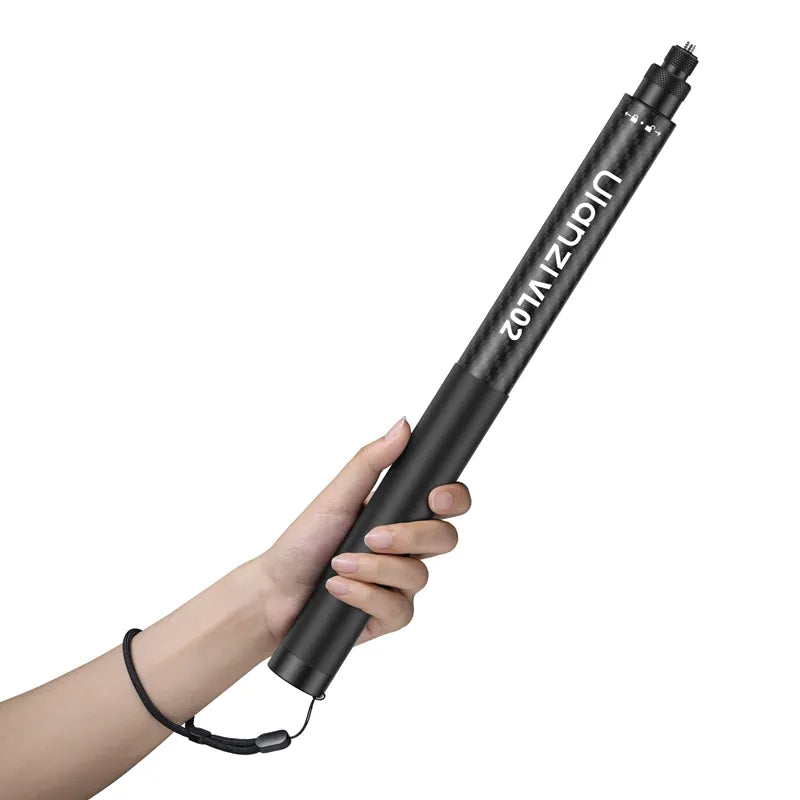 Ulanzi VL02 2.7m Carbon Fiber Selfie Stick with Tripod Stand - Extendable Monopod for Smartphones & Cameras - Perfect for Vlogging, Travel & Outdoor Photography (Model T096)