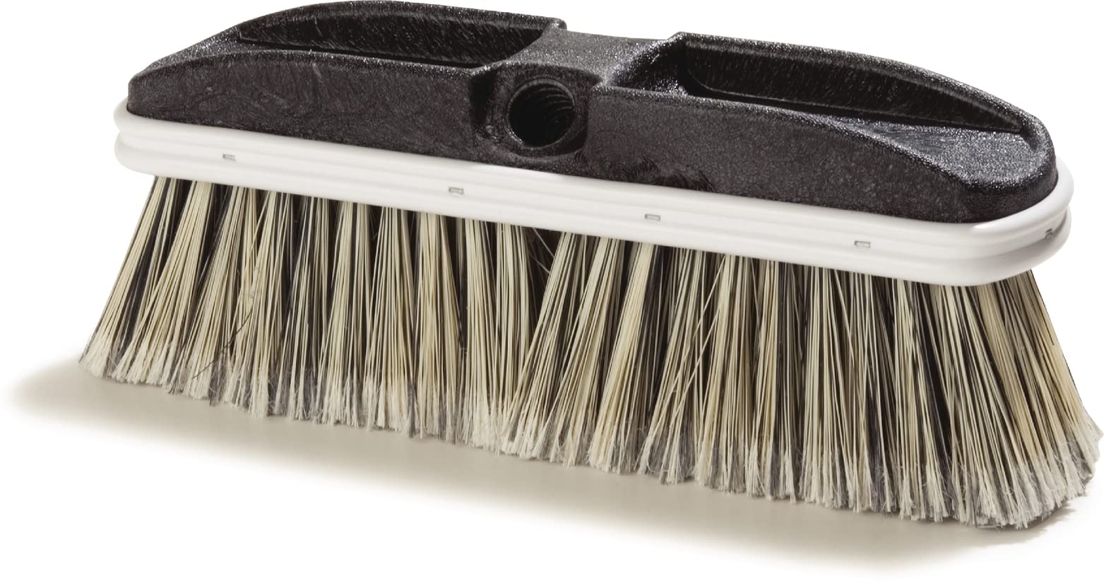 SPARTA Flo-Pac Scrub Brush - 10 Inch Heavy Duty Cleaning Brush with Flagged Polystyrene Bristles - Pack of 12 Black Brushes for Kitchen, Bathroom, Garage & Outdoor Cleaning