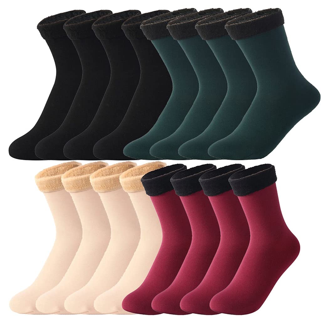 GELTDN 8 Pairs Winter Thermal Socks for Women & Men - Thick Wool Cashmere Warm Socks for Snow & Cold Weather - One Size Fits Most - Perfect for Skiing, Hiking & Outdoor Activities