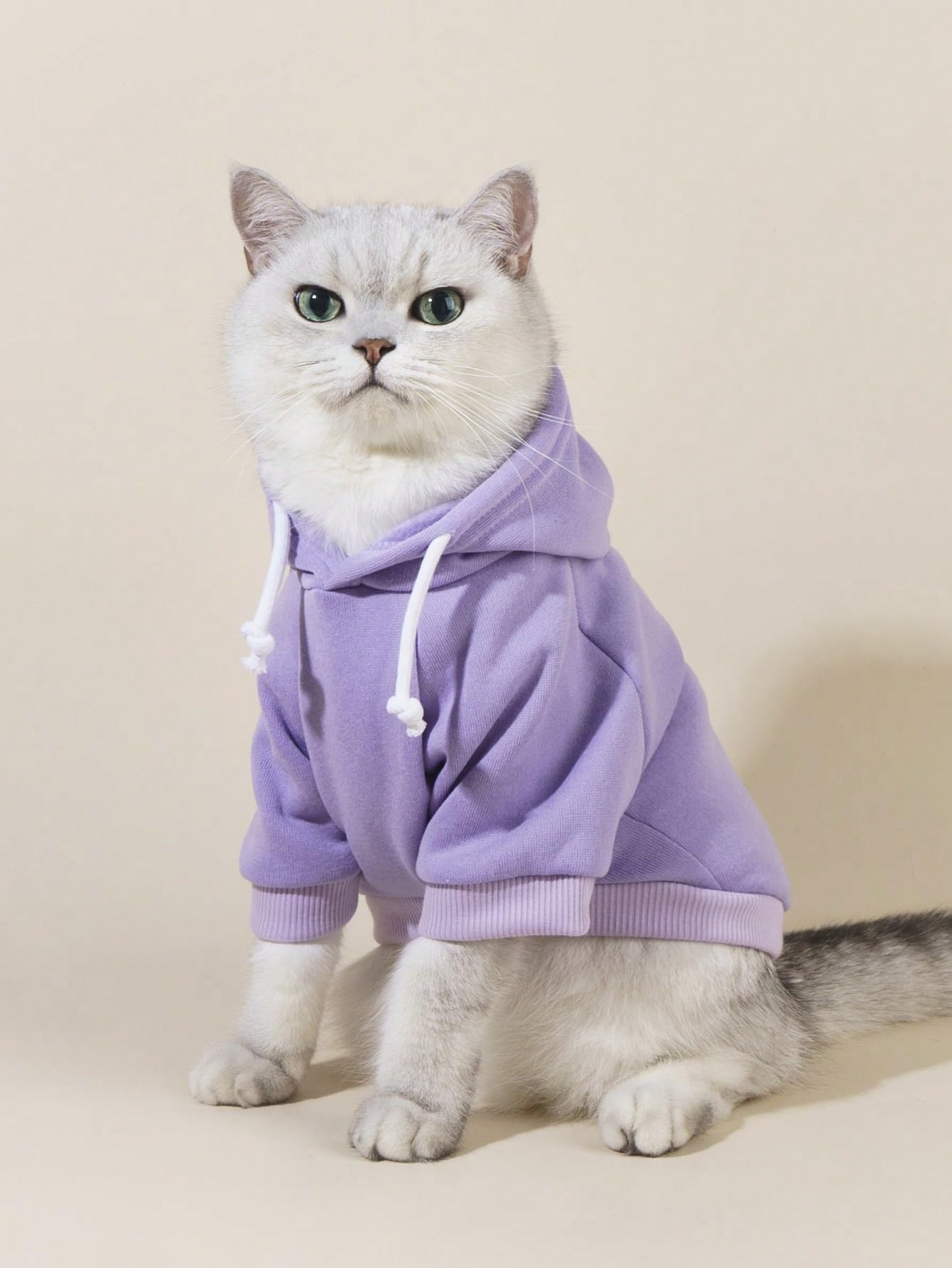 QWINEE Basic Dog Hoodie - Warm Pet Jacket for Small & Medium Dogs & Cats - Soft Puppy & Kitten Apparel in Mauve Purple (XL) - Perfect for Winter Walks & Indoor Comfort