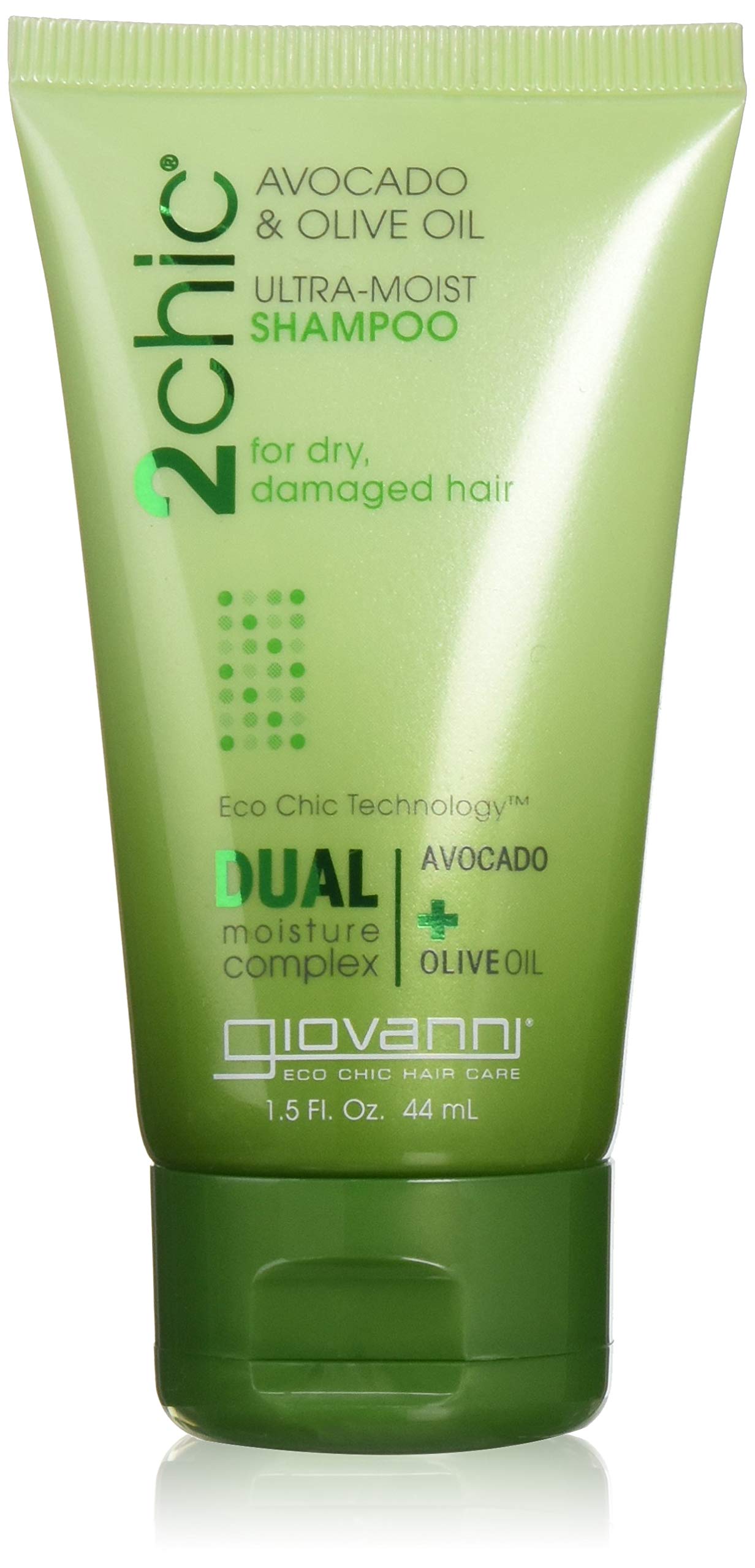 Giovanni 2Chic Ultra-Moist Avocado & Olive Oil Shampoo - 1.5 oz for Dry, Damaged Hair | Natural Hair Care for Hydration & Repair | Perfect for Daily Use & Salon-Quality Results