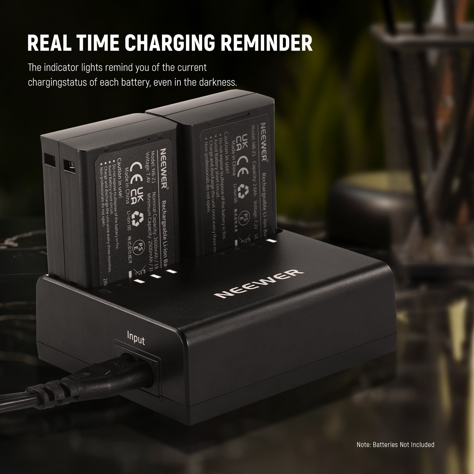 NEEWER NC2 Z1 Dual Slot Battery Charger Kit for Z2 Z1 Z760 Z880 Cameras - Fast Charging & LCD Display - Perfect for Travel, Photography & Professional Use
