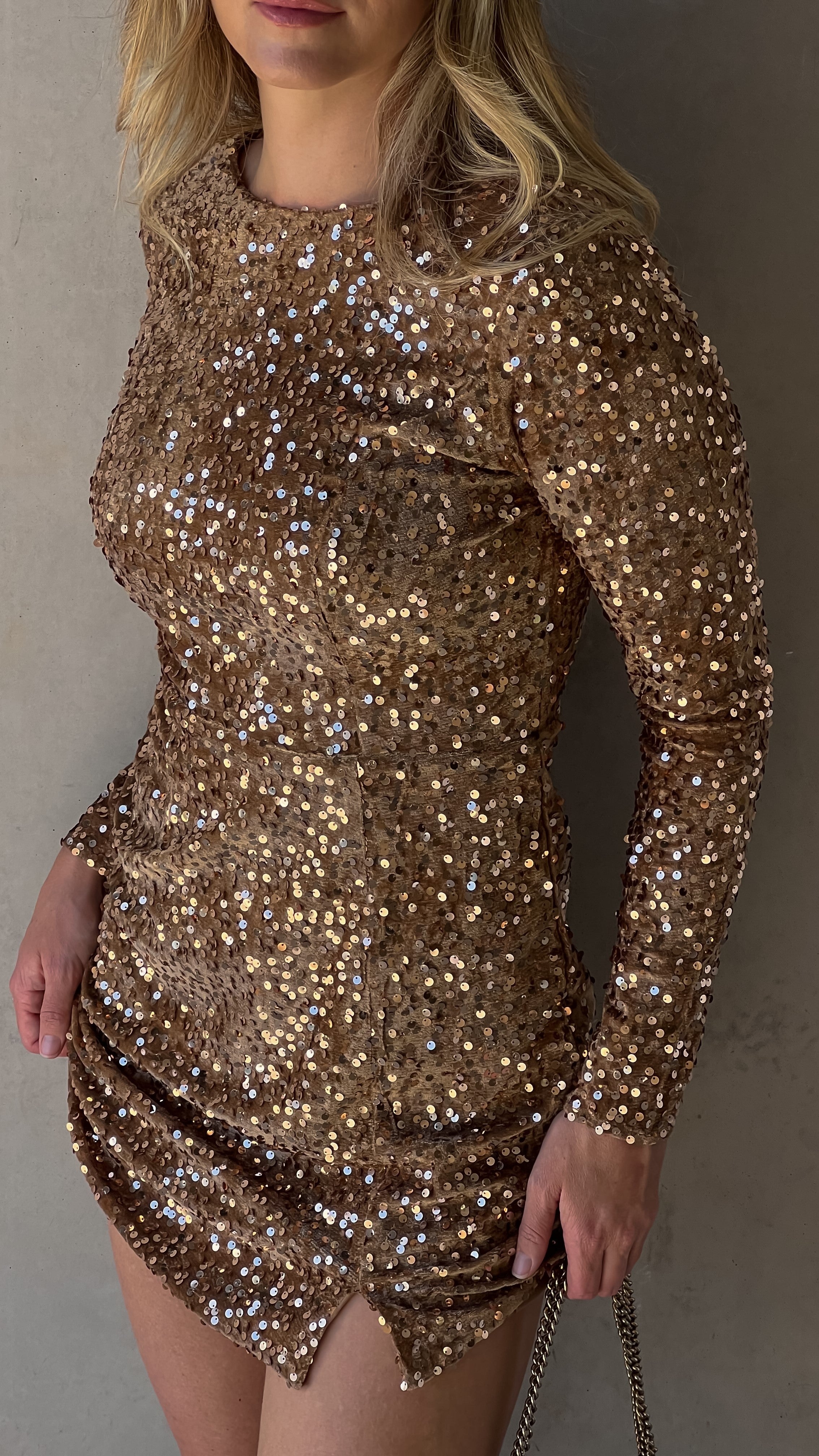 Felicia Mini Dress in Gold - Elegant & Stylish Party Wear for Women | Perfect for Cocktail Parties, Date Nights & Special Occasions