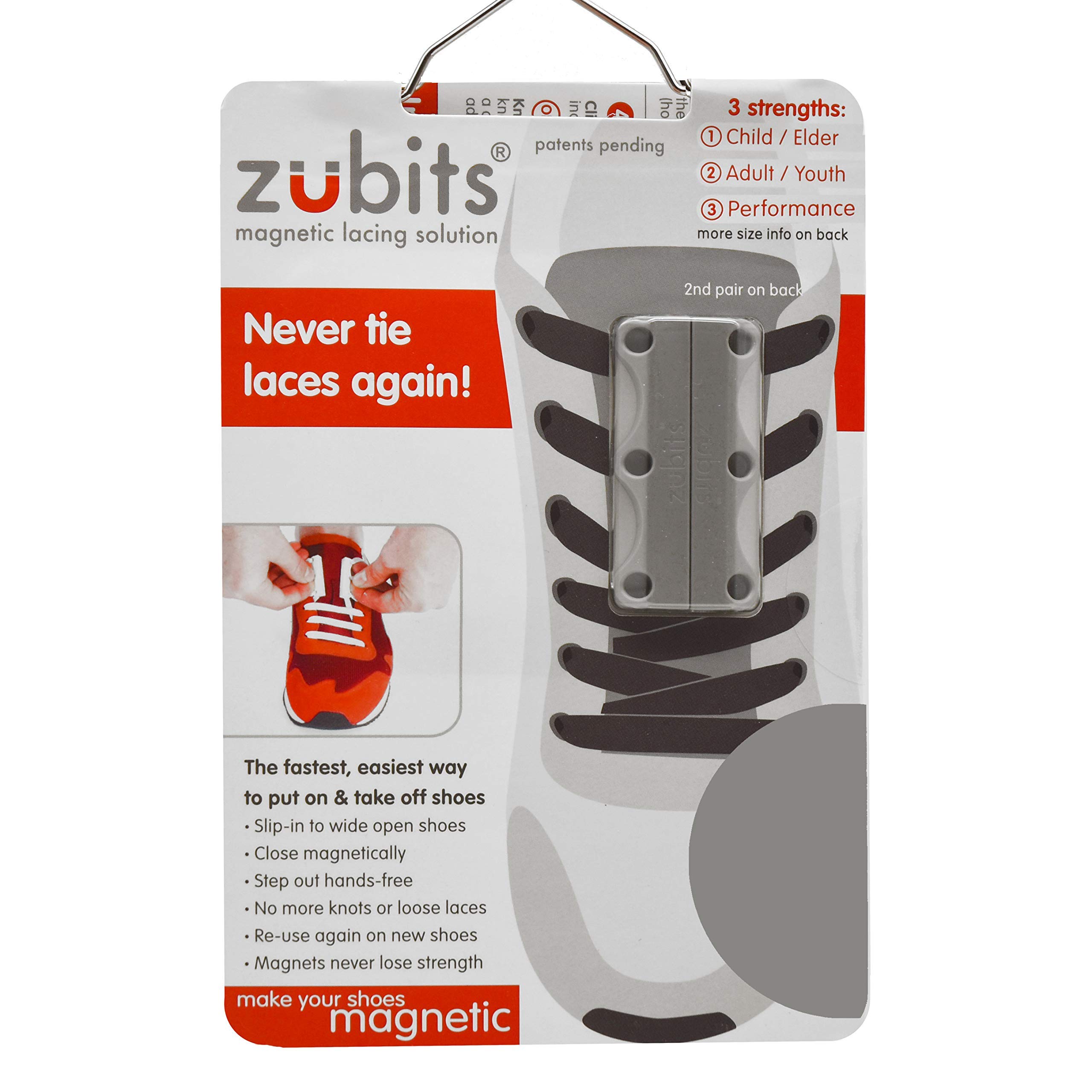 Zubits Magnetic Shoelaces - No Tie Lacing System for Adults & Kids, Durable & Adjustable Shoe Magnets (2-Pack) - Perfect for Running, Hiking, and Everyday Wear