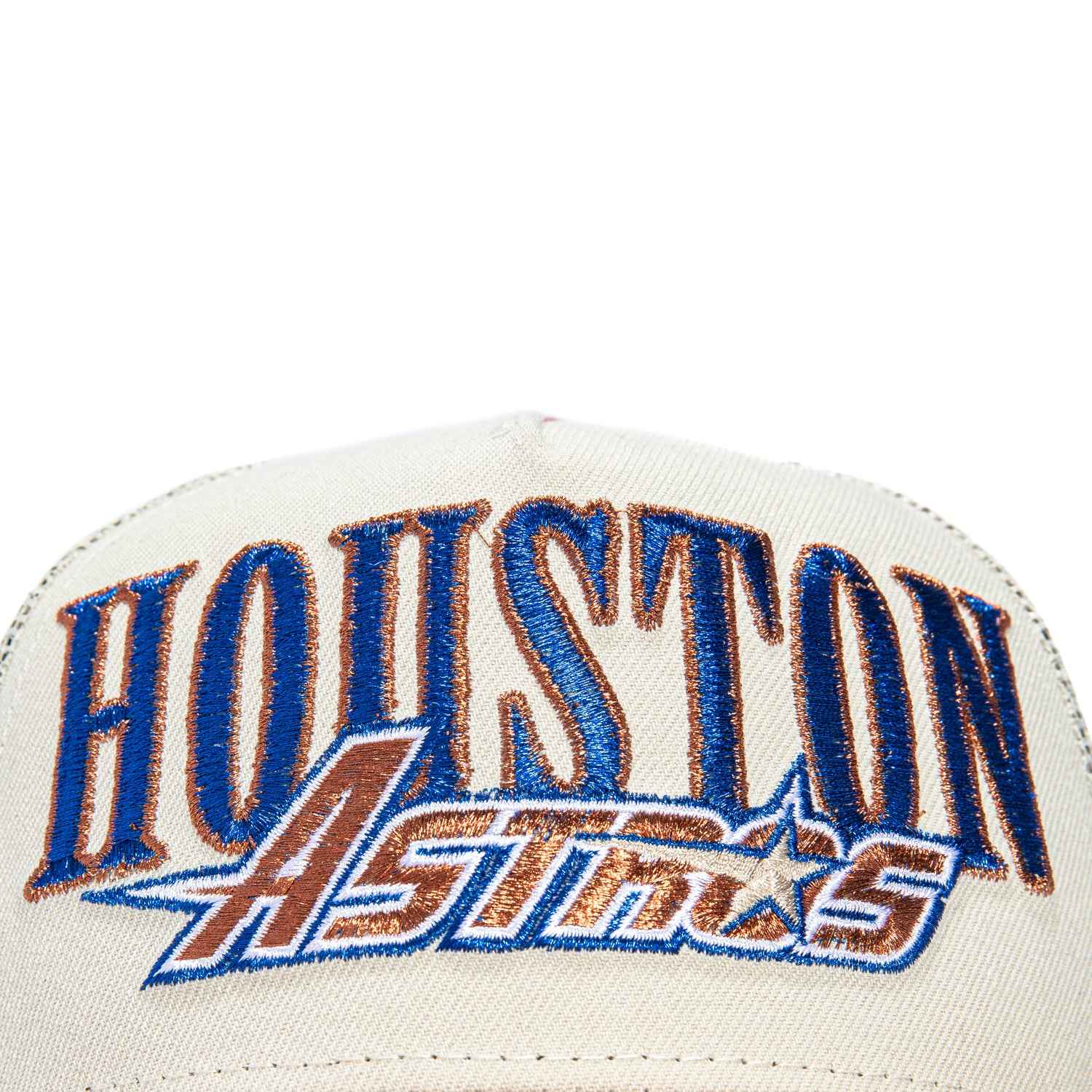 New Era 9Forty A-Frame Houston Astros Snapback Trucker Hat - Adjustable Logo Cap in Stone & Brown | Perfect for Baseball Games, Sports Events & Casual Streetwear