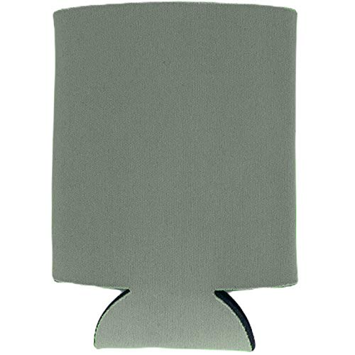 12 Pack Gray Blank Foam Collapsible Can Coolers - Insulated Beer Soda Can Koozies for Camping, BBQs, Parties & Outdoor Events