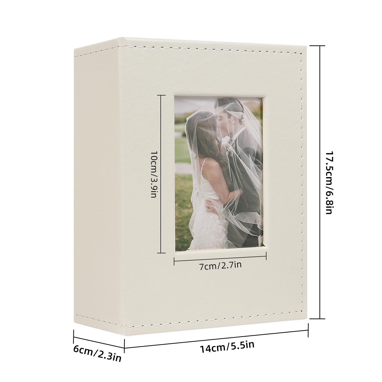 RECUTMS 4x6 Photo Album - Holds 52 Photos, Premium Leather Cover, Compact & Portable for Easy Organization | Perfect for Weddings, Family, Baby & Vacation Memories (Beige)
