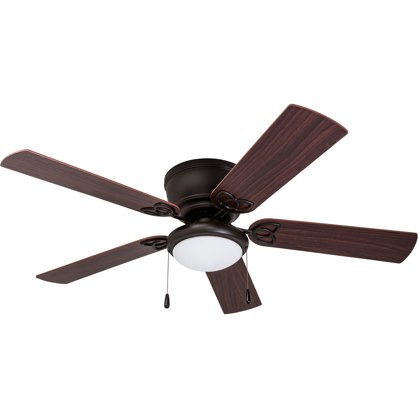 52 Inch Bronze Ceiling Fan with Pull Chain - Modern Indoor Cooling Fan for Living Room, Bedroom, and Office