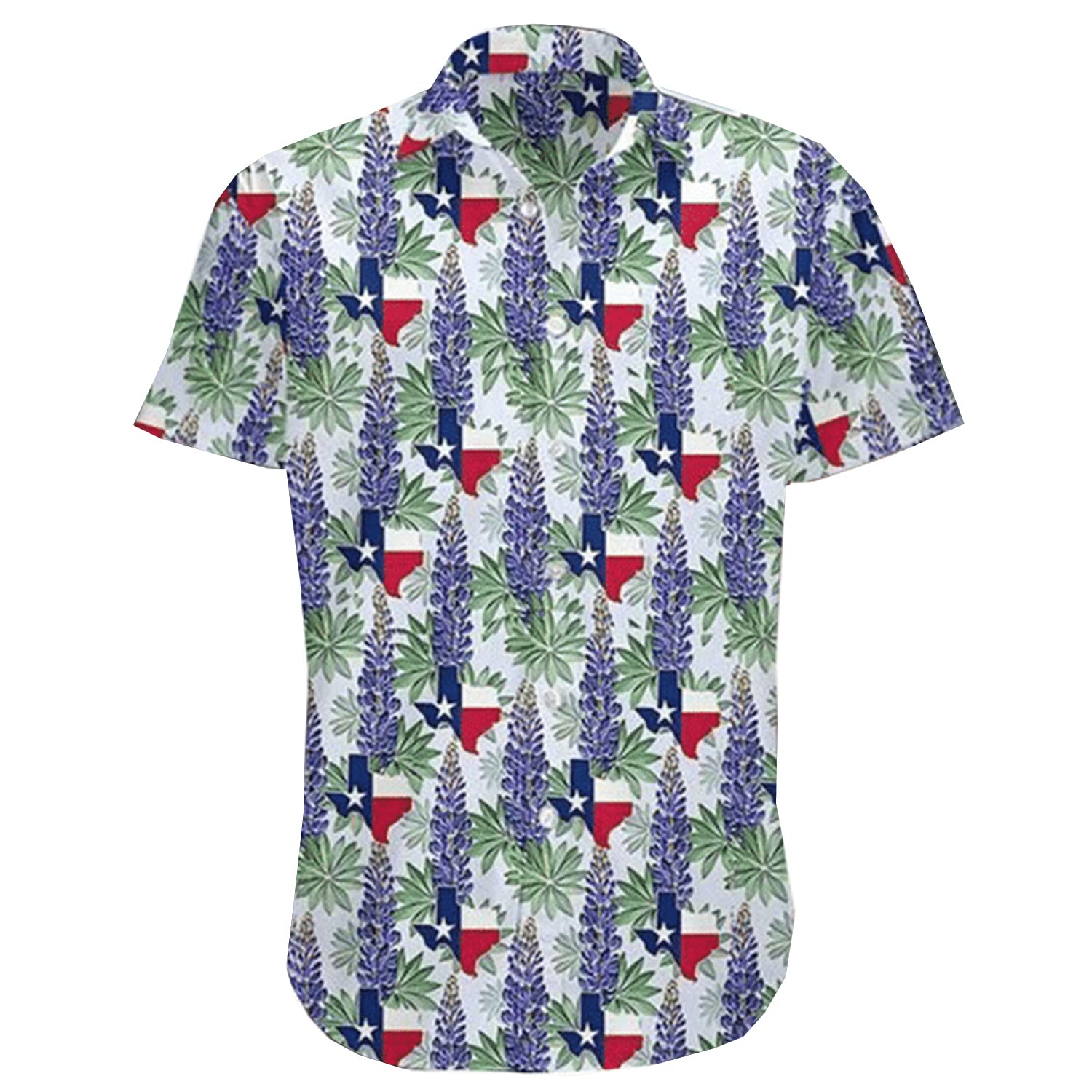Texas Proud Hawaiian Shirts for Men - Short Sleeve Button Down Aloha Shirts with Texas State Design | Casual Summer Wear for Beach, Vacation & Outdoor Activities