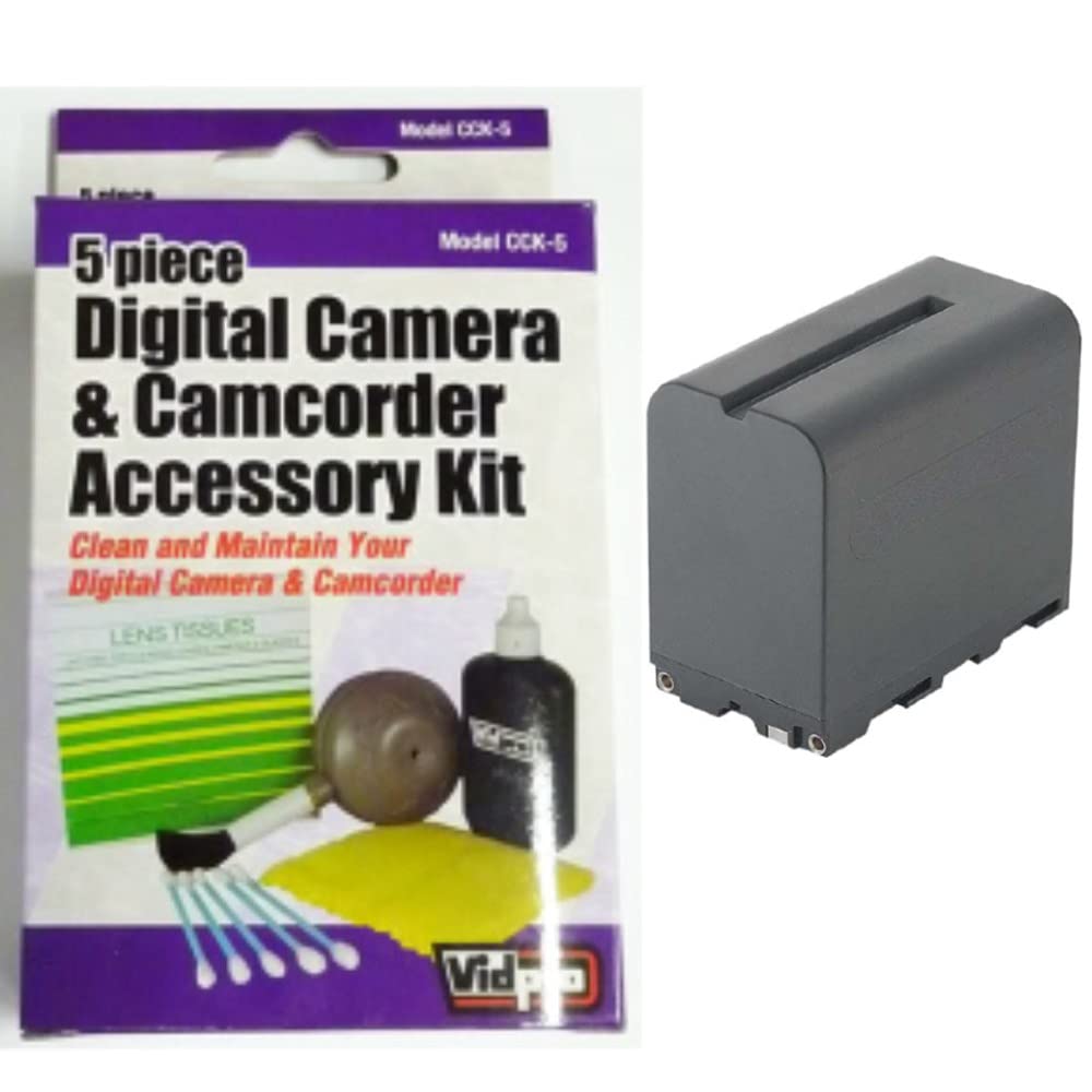 Synergy Digital Accessory Kit for Sony HXR-NX5U NXCAM Camcorder - Includes SDNPF970 Battery & ZELCKSG Cleaning Kit | Professional Videography & Film Making Essentials