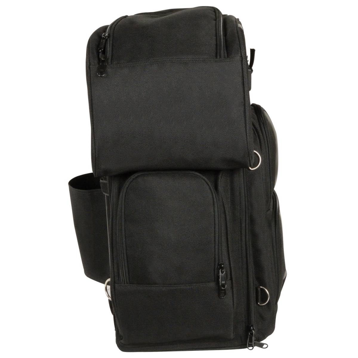 Milwaukee Leather MP8125 Large Black Textile 2-Piece Motorcycle Sissy Bar Bag Combo - Durable Storage for Cruiser & Touring Bikes - Perfect for Road Trips & Daily Commutes