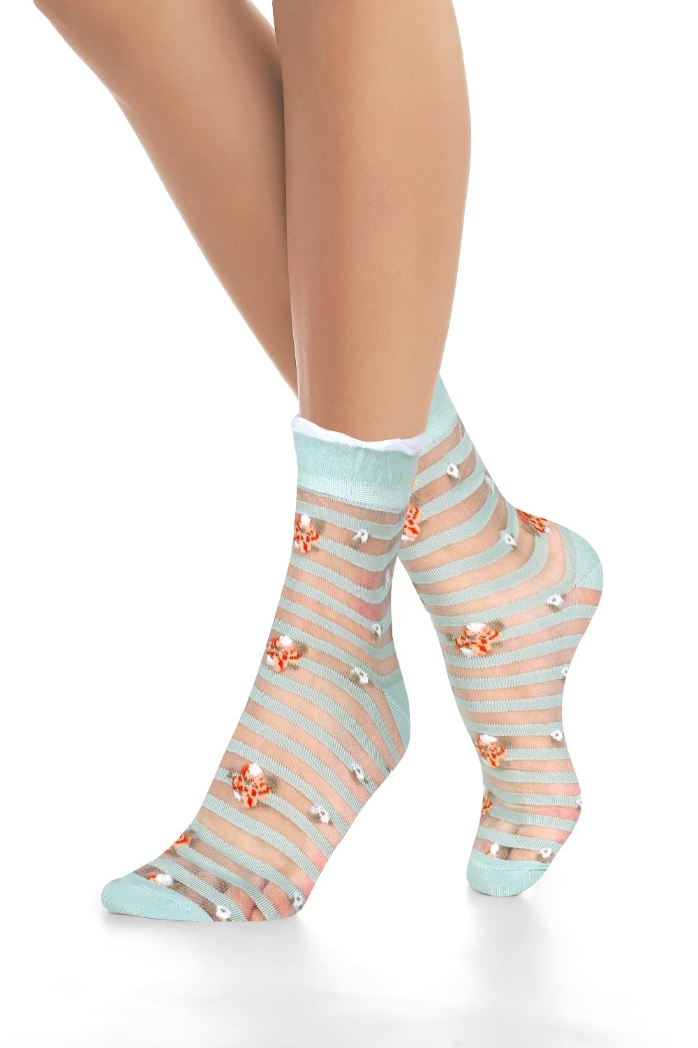Sheer Transparent Women's Socks - Violet Mist Mesh Nylon Socks for Summer Fashion