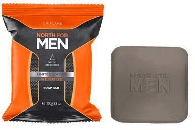 Oriflame North For Men Rescue Soap Bar 100g - Natural Cleansing & Hydrating Face & Body Soap for Men - Perfect for Daily Skincare & Post-Workout Refreshment