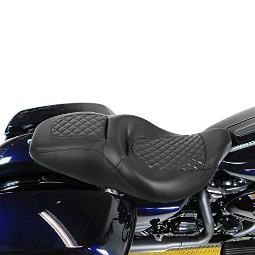 Harley Davidson Road King Street Glide Electra Glide Road Glide 2-Up Bucket Seat for Driver & Passenger - Universal Fit 2009-2023 Models - Comfortable Long Ride Motorcycle Seat for Cruiser Touring Bikes