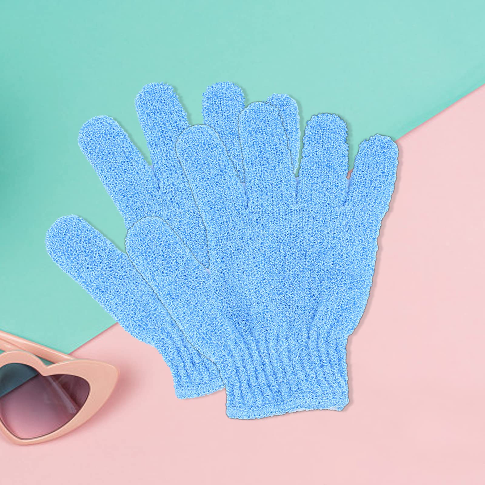 1 Pair Exfoliating Gloves - Double Sided Body Scrubber for Shower, Spa & Massage | Dead Skin Cell Remover | Exfoliating Body Scrub Gloves for Smooth Skin | Perfect for Home Spa, Self-Care & Beauty Routine