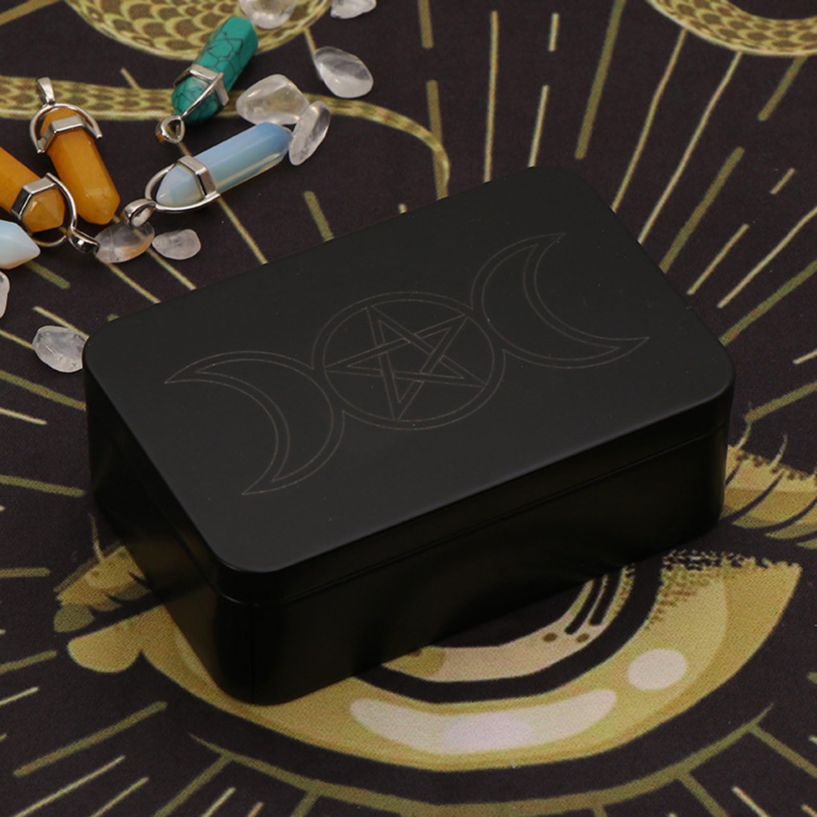 Premium Metal Card Storage Box - Rectangle Playing Cards Holder for Tarot, Jewelry & Game Accessories - Durable & Stylish Organizer for Home, Travel & Collectibles