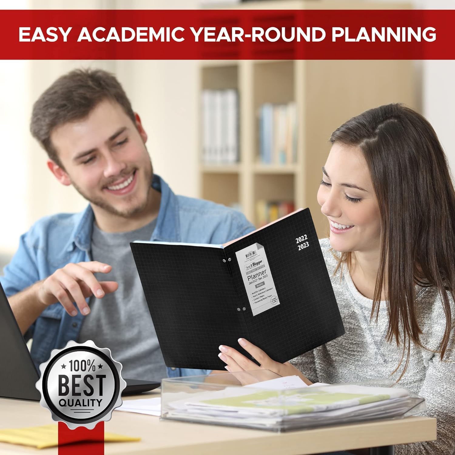 PlanAhead 2024-2025 Monthly Planner - 2 Year Calendar for Home & Office - 6x9 Inches Medium Size - Black - Perfect for Scheduling, Goal Tracking & Productivity (January 2024-December 2025)