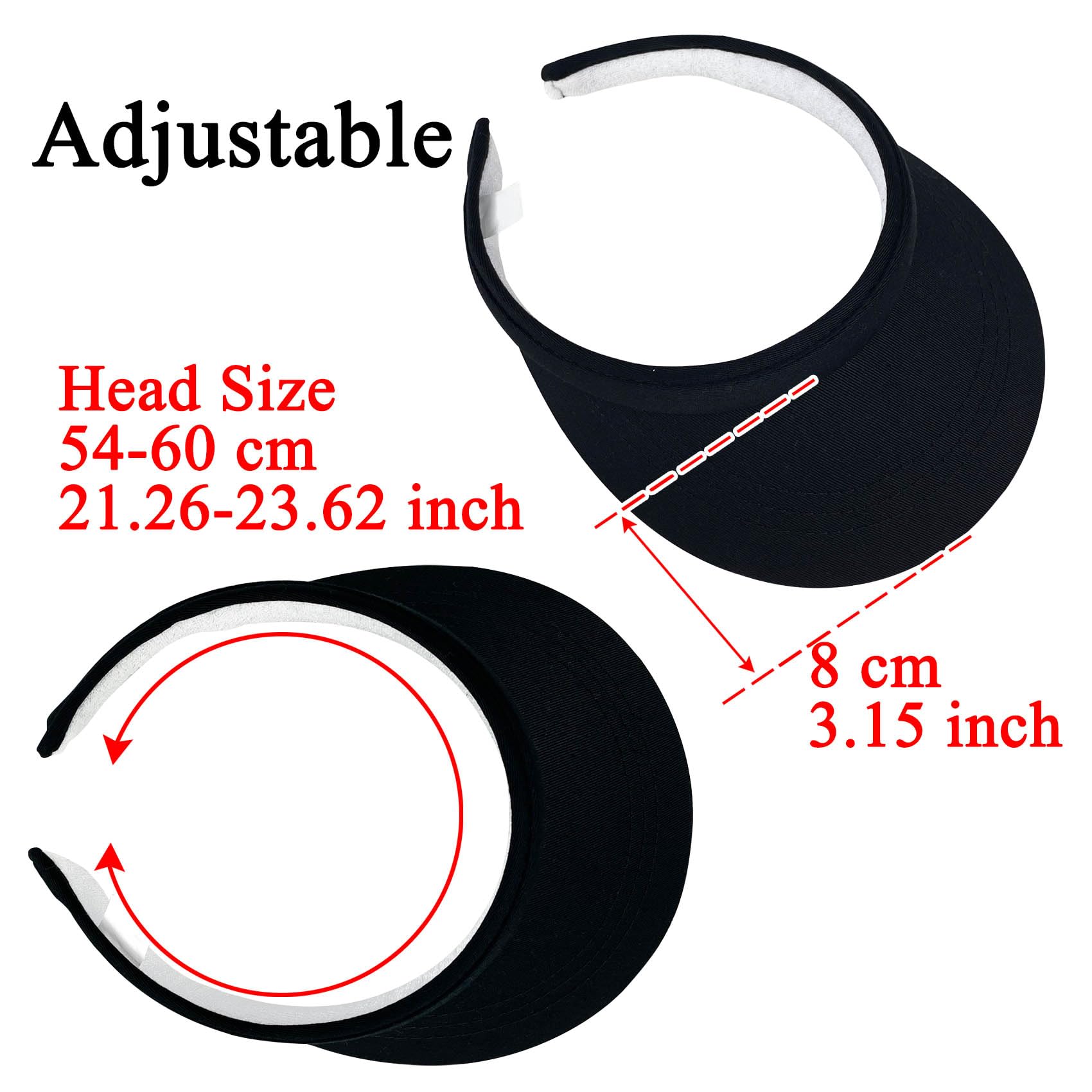 Women's Wide Brim Sun Visor Hat - Adjustable Clip On Summer Beach Visor for Outdoor Sports, Golf & Travel - UV Protection Sun Hat for Women & Men