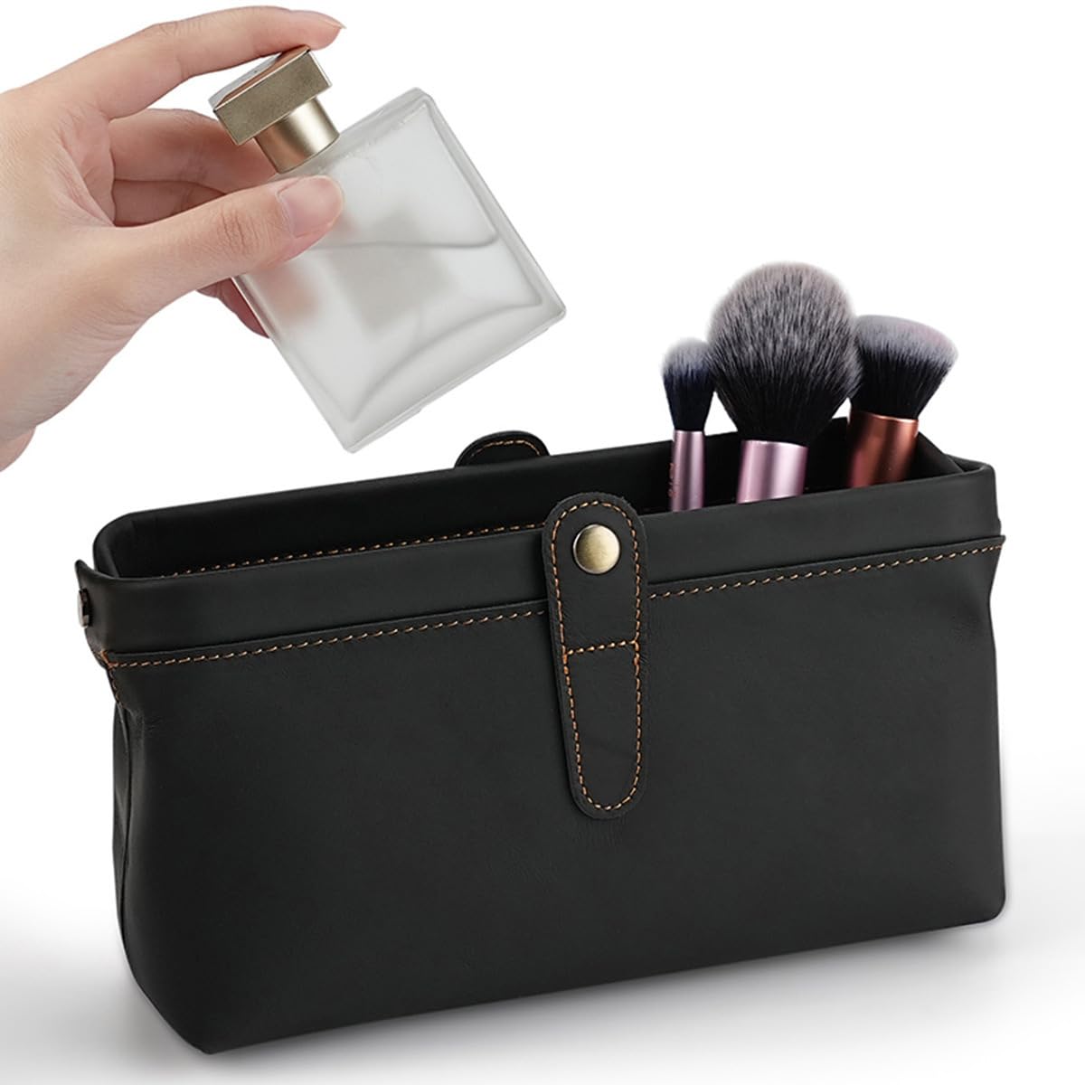 Premium Men's Personalized Leather Toiletry Bag - Waterproof Travel Dopp Kit for Grooming Essentials | Top Grain Leather Shaving Pouch | Ideal for Business Trips, Gym & Weekend Getaways