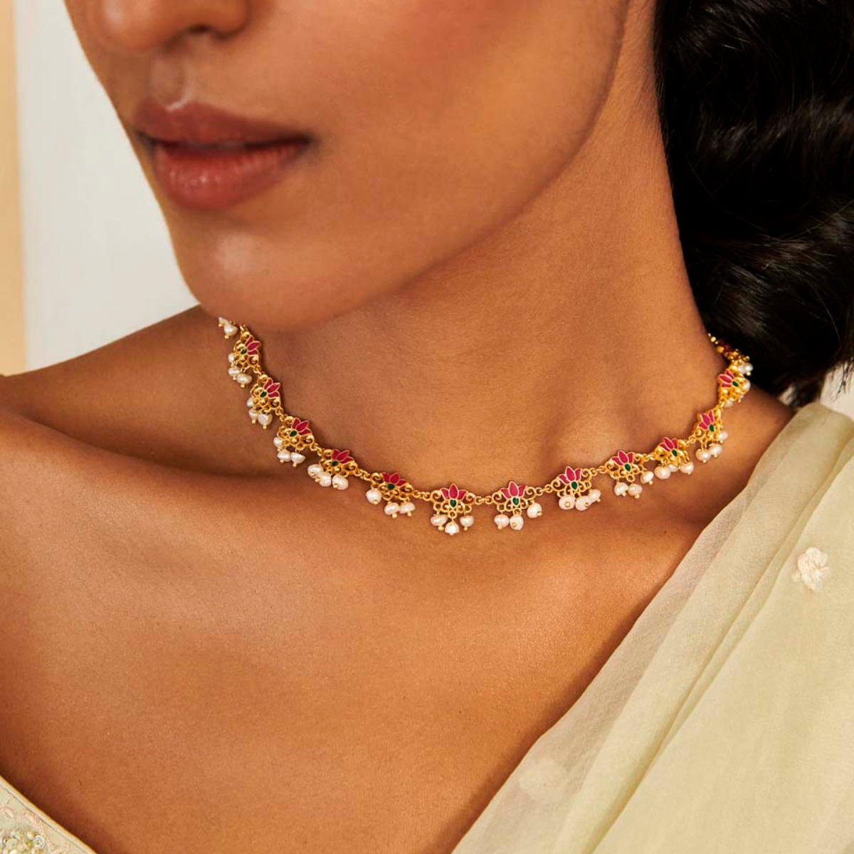 Lotus Poem Necklace and Earrings Set - Elegant Floral Jewelry for Women, Perfect for Weddings, Date Nights & Special Occasions