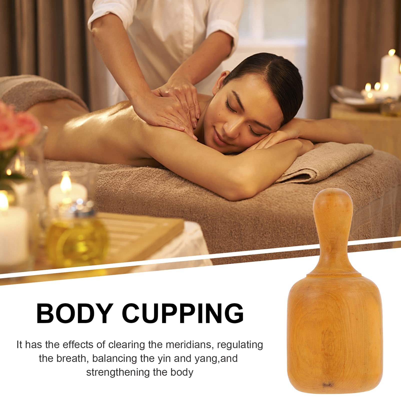 1pc Fragrant Wood Cupping Therapy Set - Vacuum Suction Cups for Chinese Massage & Moxibustion, Wooden Body Cupping Jars for Cosmetic & Pain Relief - Perfect for Spa, Home Therapy and Traditional Healing Practices