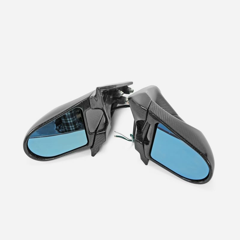 Carbon Fiber Rear View Mirrors for Nissan Skyline R34 GTR/ER34 (Right Hand Drive) - Aero Mirror Replacement Trim & Body Kit (2pcs) - Perfect for Racing & Car Styling Upgrades