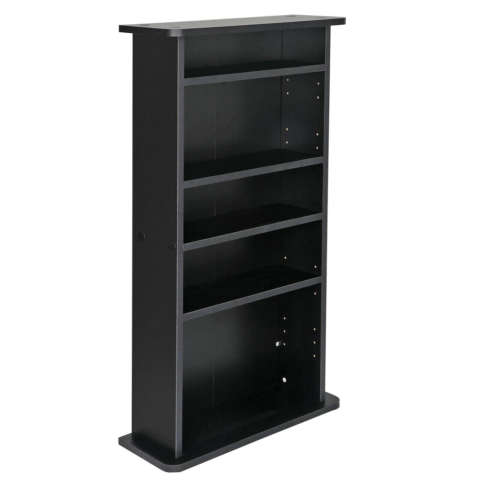 Multimedia Storage Cabinet - DVD Rack, Bookshelf Organizer & Audio Media Tower for Living Room, Office, and Bedroom Storage Solutions