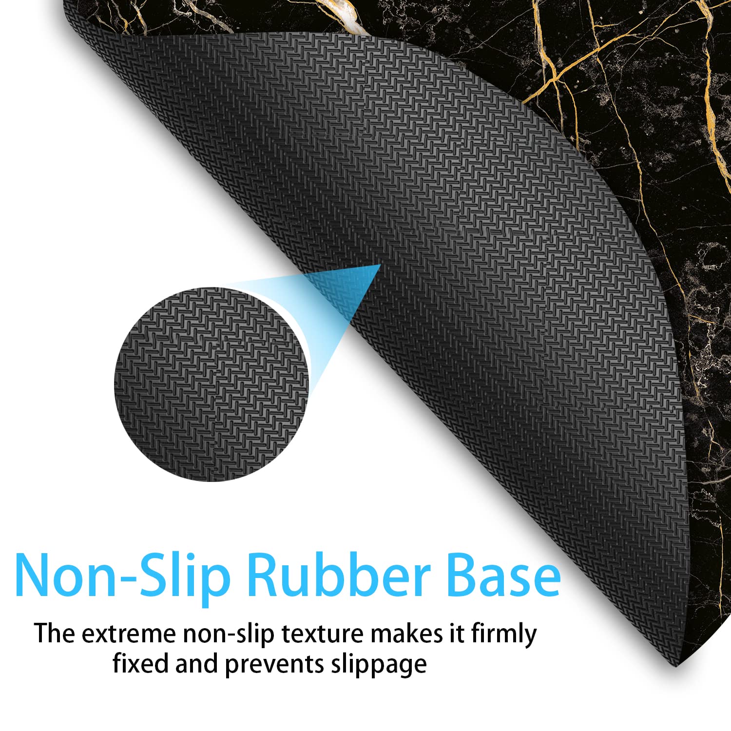 Premium Mini Mouse Pad 6x7 Inches - Non-Slip Rubber Base, Waterproof Desk Mat for Laptop & Wireless Mouse - Black Gold Marble Design - Perfect for Home Office, Gaming & Travel Accessories