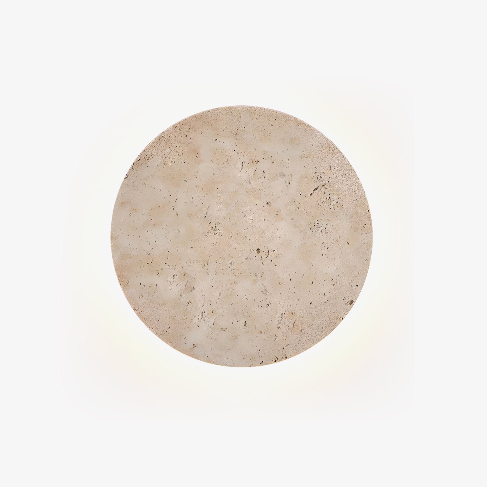 Modern Circle Travertine Wall Lamp - Sleek Natural Stone Sconce Light Fixture for Bedroom, Living Room & Hallway Decor
