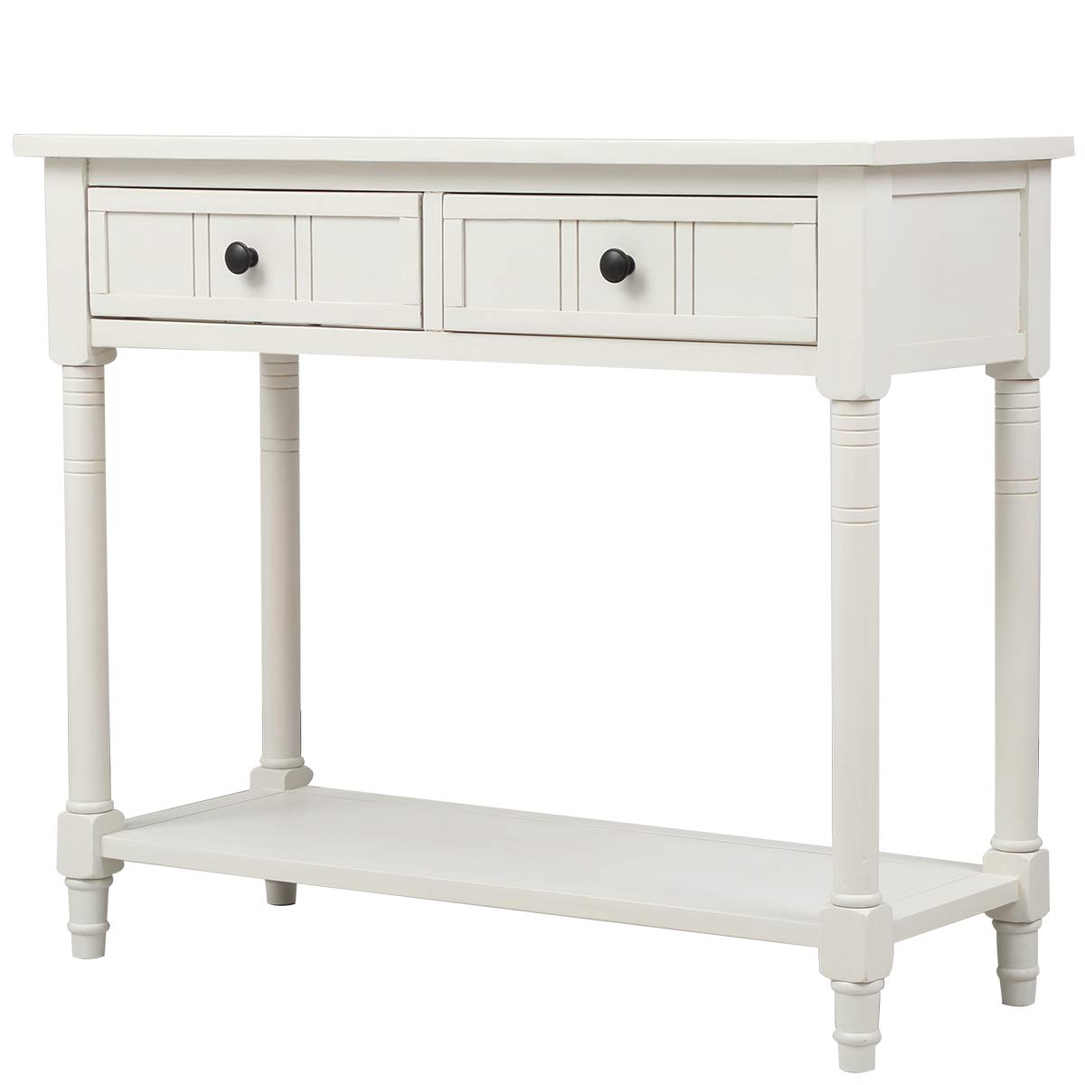 MERITLINE Wooden Entryway Console Table with 2 Drawers & Bottom Shelf - Sofa Table with Storage for Hallway, Living Room & Bedroom | Perfect for Organizing Keys, Decor & Essentials