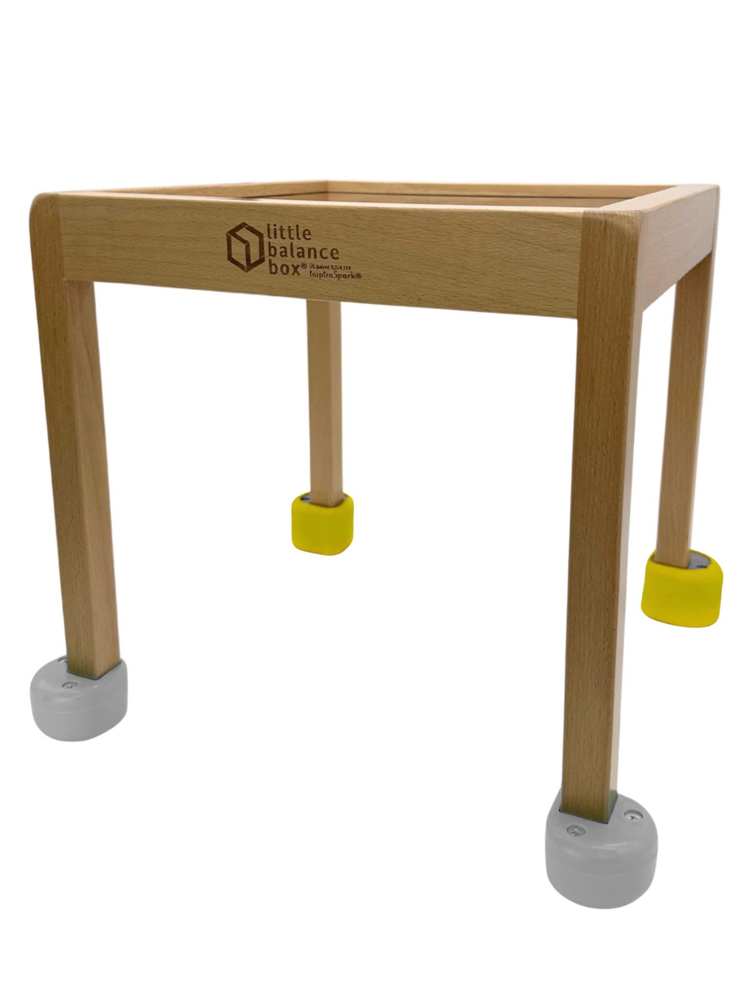 Best 2-in-1 Wooden Push Pull Walker Toy for Toddlers - Little Balance Box with Spring Feet, No Wheels Design - Perfect First Walker for Boys & Girls (Grey + Booties) - Ideal for Learning to Walk, Developing Balance & Motor Skills