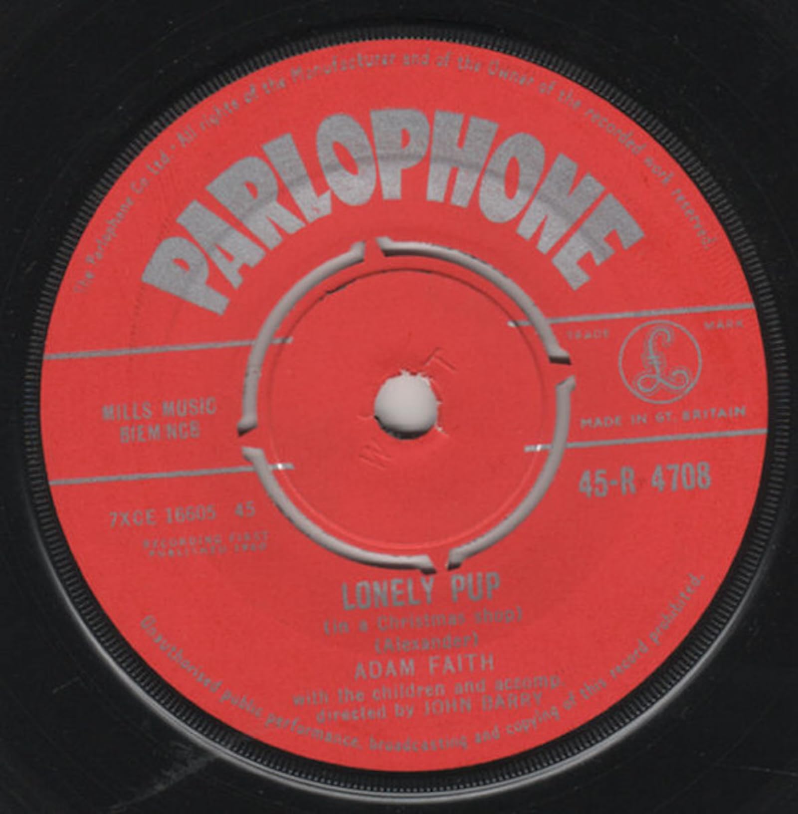 ADAM FAITH - LONELY PUP - 7 Inch Vinyl / 45 RPM Single - Perfect for Vintage Music Collectors and Retro DJ Sets