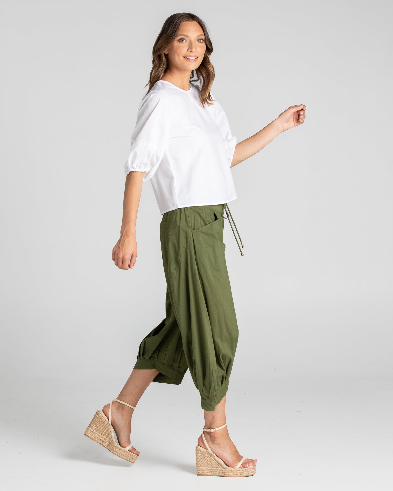 Boom Shankar Guru Pant Khaki - Stylish and Comfortable Yoga Pants for Women | Perfect for Yoga, Meditation, and Lounge Wear